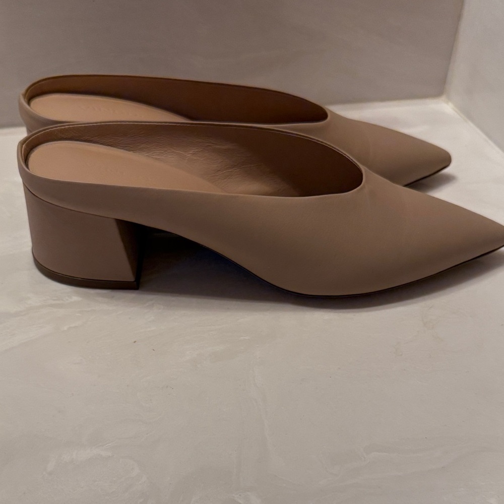 Vince Women's Taupe Leather Mules - Picture 3 of 7